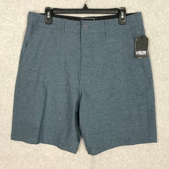 Valor Shorts Size 40 Blue Hybrid Swim Chino Board Surf Trunk Pockets Stretch - Picture 1 of 9